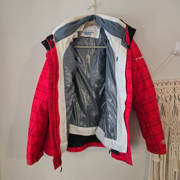 Columbia Whirlibird Interchange Jacket Red Plaid Size L Large - Picture 2 of 14